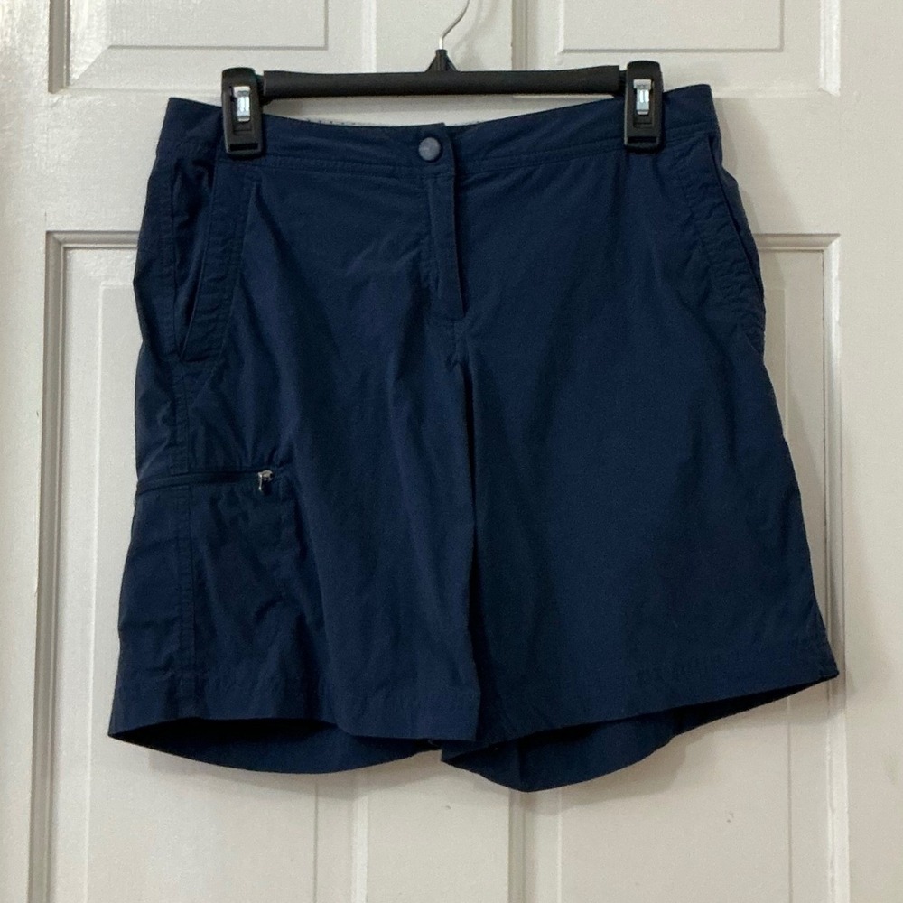 LL Bean Shorts Womens 4 Reg Navy Hiking Cargo Trail Utility Gorpcore Classic